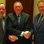 Norm McNaughton (l) and Pierre Lampron (r) with CanWest DHI chair Ed Friesen. (CanwestDHI.com)
