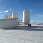 These bins on this Bonnyville farm were empty when they were toppled by winds gusting to 130 kilometres an hour in January 2014. The bins were anchored with cables but it wasn’t enough. However, the full bins (which also had cables anchored to the ground) — although described as “rocking back and forth” and needed to be supported by tractors — stayed standing.