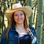 Jordan Vos, shown here speaking in 2018, has had many discussions with friends and coworkers who have stopped eating beef because they believe cattle are bad for the environment. Her approach is to stick to the facts.