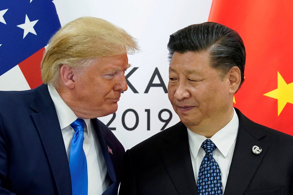 U.S. President Donald Trump appears with China’s President Xi Jinping at the start of their bilateral meeting at the G20 leaders summit in Osaka on June 29, 2019. (File photo: Reuters/Kevin Lamarque)
