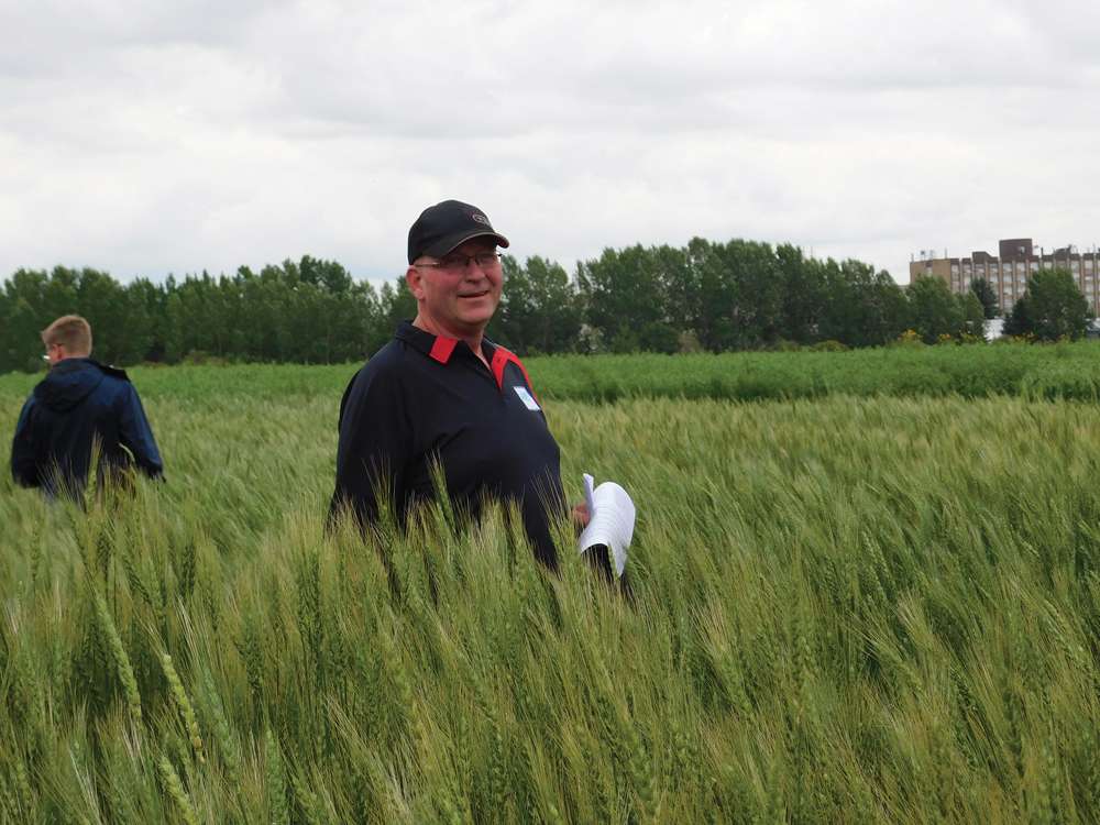 Ward Middleton, an organic grain and oilseed farmer from Morinville, was one of the farmers who joined the participatory plant-breeding trials, selecting wheat grown on his farm for breeding.