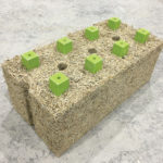 The hempcrete blocks can be sawn, have a high insulation value, and wiring and plumbing lines can be run through them.