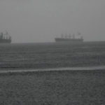 A ghostly view of ships anchored in Vancouver’s Burrard Inlet on March 2. These are just a small fraction of the dozens of freighter and container ships anchored in the Gulf Islands and along the coast of Vancouver Island — all waiting for the backlog at the Port of Vancouver to be cleared.
