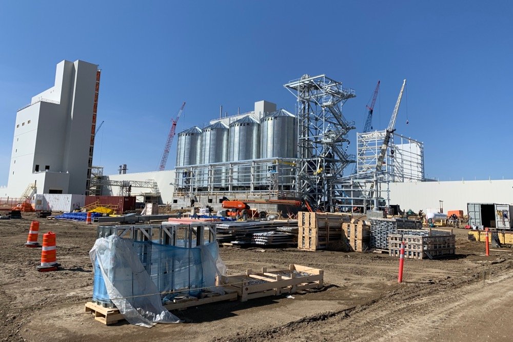 Construction presses on at Roquette’s pea-processing plant at Portage la Prairie, Man. (Roquette photo)
