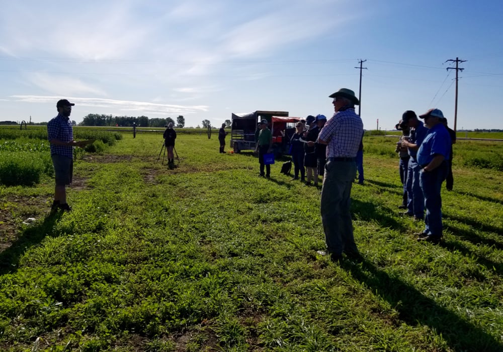 Farming Smarter’s field day in early July had an unusual aspect — attendees — who heard from several speakers, including researcher Lewis Baarda.