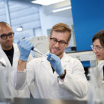 Lejjy Gafour (left), cellular biologist Matthew Anderson-Baron and, Jalene Anderson-Baron founded Future Fields, an Edmonton company that is working to make cultivated meat a reality.