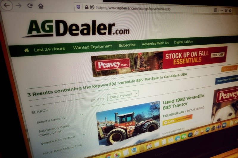 An OFX widget is now available for farmers perusing AgDealer’s online listings. (GFM staff photo)
