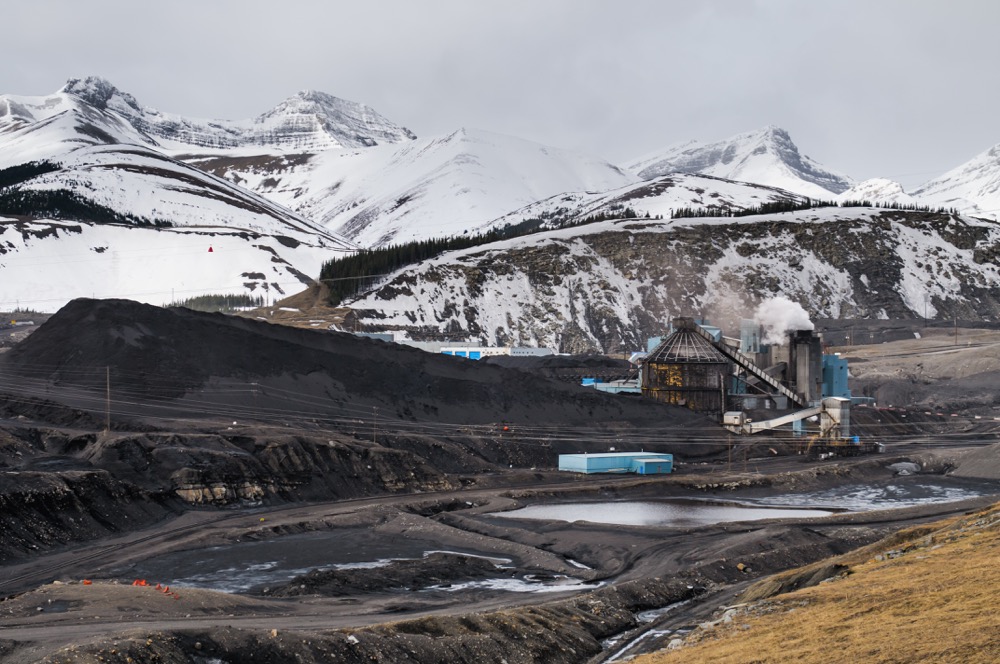 A coal mine in a mountain area of Alberta.