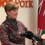 Federal Agriculture Minister Marie-Claude Bibeau speaks to media in Winnipeg on Feb. 13, 2020. (Dave Bedard photo)