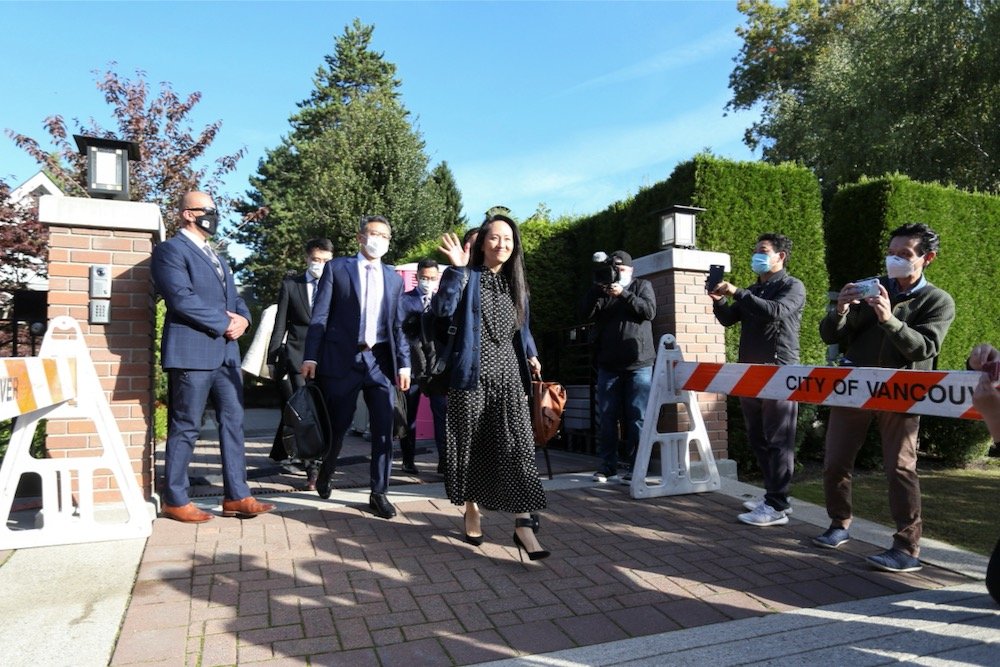 Huawei Technologies CFO Meng Wanzhou leaves her home to attend a court hearing in Vancouver on Sept. 24, 2021. (Photo: Reuters/Jesse Winter)
