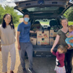 Cindy Zhang (left to right), one of the co-founders of Farms to Families with Tom Zhao and Kirsty Frayn of Pasture Perfect Farms in Coronation.