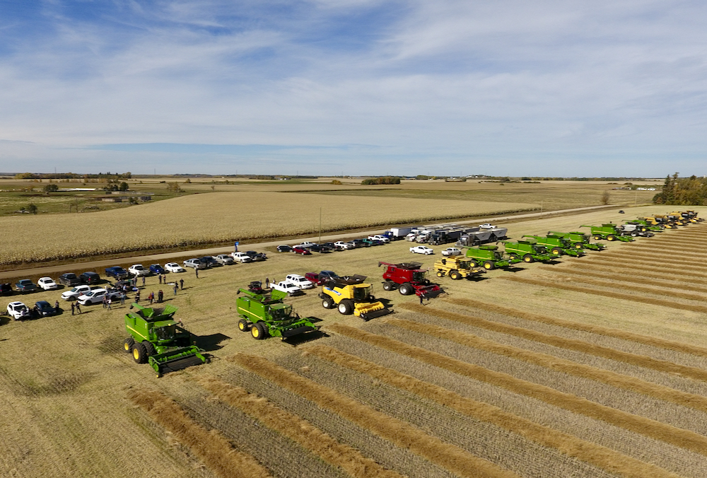 Because of the pandemic, the usual community gathering didn’t happen this year when members of the Leduc and District Growing Project harvested their canola crop in late September. The 16 combines made quick work of the 150 acres and thanks to high prices, the group made its biggest-ever donation — $177,000.