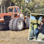 There’s a big difference between the dry times of the 1980s and now, says Gary Stanford, pictured (left) with son Matthew during the hot, dry growing season of 1983 and (right) with grandson Cillian in 2020.
