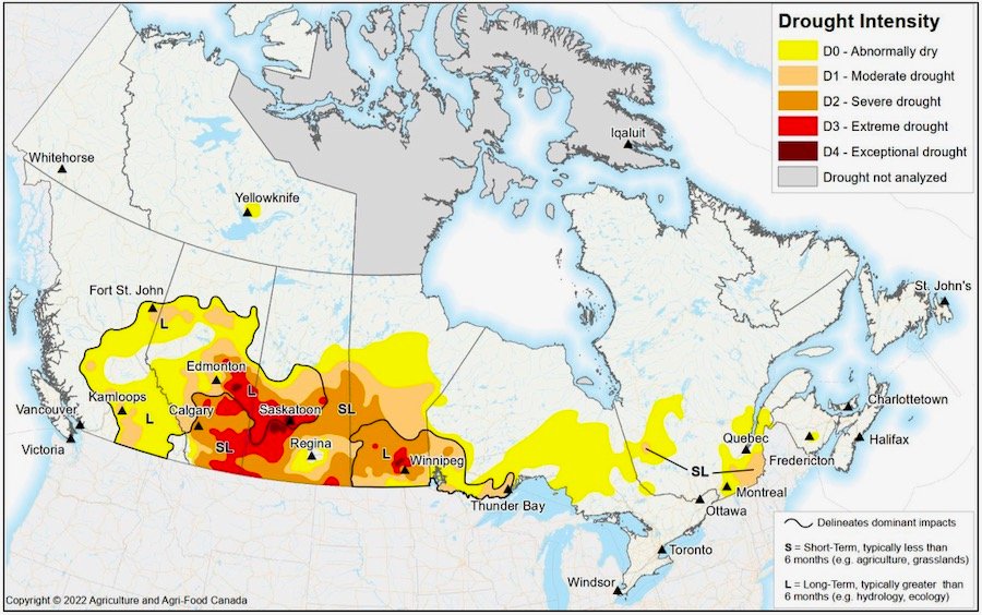 AAFC’s Drought Monitor map effective Jan. 31, 2022. (Agriculture and Agri-Food Canada)
