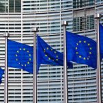 EU flags in front of the headquarters of the European Commission in Brussels. (Jorisvo/iStock/Getty Images)