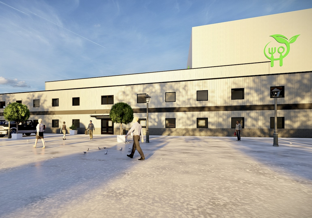 Backers of the More Than Protein Ingredients’ fractionation plant say the facility will be on the cutting edge in creating new plant-based ingredients. Site work on the $100-million plant started last fall and this rendering shows what it will look like when it opens in 2023.
