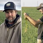 Alberta farmers Brady Valgardson (left) and Andy Kirschenman (right) have been experimenting with cover crops for years. And while both agree they bring benefits, they also say it’s still very much early days in knowing how to use cover crops in Alberta.