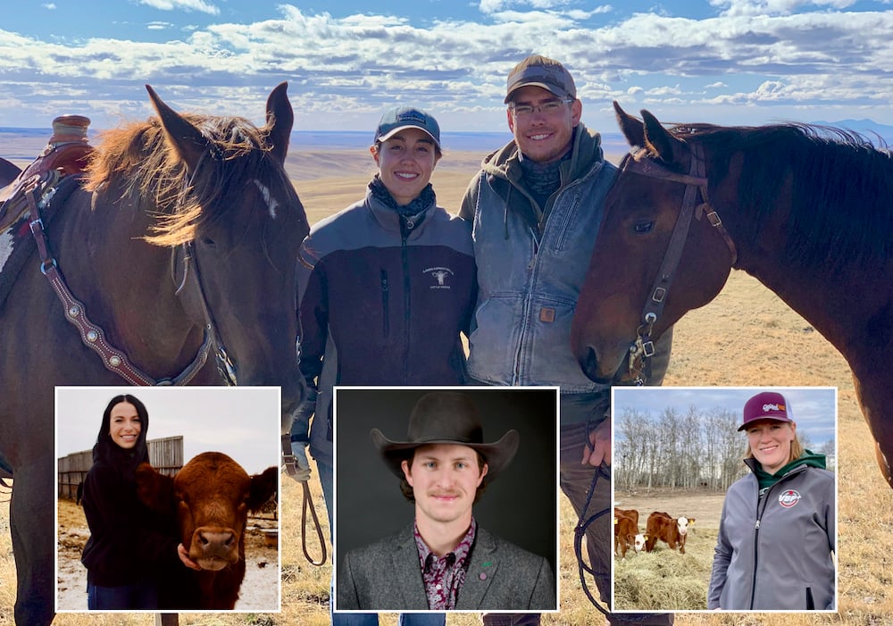 The future starts now — and that’s why these younger producers are taking time from what is a very busy time of their lives to serve with Alberta Beef Producers. Pictured above are Melissa Lemmer and Brodie Haugan and inset (from the left) are Kaylee Chizawsky, Austin Dow, and Melissa Downing.