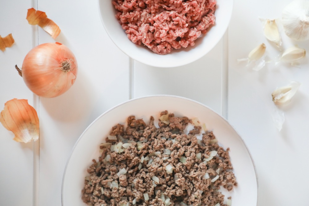 File photo of raw and cooked ground beef. (Lime and Lemon Media photo via Canada Beef Inc.)
