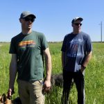 The ability of cover crops to boost productivity attracted Dieter Gagelmans (left) to the practice. He’s taking over the dairy farm of Geoff Volkman (on right) and improving forage production is part of his business plan.