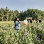 Linda Gorim (second from left) and her class at Shorty Fensky’s farm near Thorsby. Giving students the chance to get their hands dirty provides learning that a classroom alone simply can’t provide, says the assistant professor from the University of Alberta.