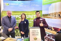 Tom Steve, Syeda Khurram and Hasan Kazmi (on right) pictured at the Western Canadian Crop Production Show in Saskatoon in January 2022. The trio were abruptly dismissed late last month and Alberta Wheat and Alberta Barley refuse to say anything about the removal of the senior management team.