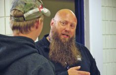 North Dakota crop advisor Lee Briese speaks to producers at a 2019 meeting about cover crops.