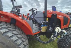 GPS Ontario showcases Canada’s first level five autonomous tractor, the Sabanto Steward, installed on a Kubota tractor along with BX992 Trimble antenna at Canada’s Outdoor Farm Show.