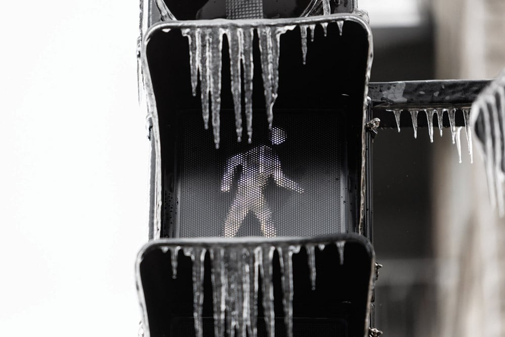 A file photo of the aftermath of freezing rain in Montreal on April 6. (David Himbert photo/Hans Lucas via Reuters Connect)
