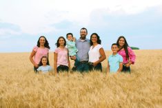 Greg and Sarah Stamp with their children Hannah, Clara, Julia, Adam, Paul and Abigail.