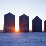 Grain bins in a Saskatchewan field. (MysticEnergy/iStock/Getty Images)