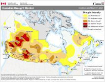 Canadian drought conditions as of Mar. 31, 2024.