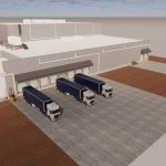 A rendering of the under-construction JBS distribution centre in Newell.