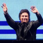 FILE PHOTO: Argentine President Javier Milei gestures onstage during a rally to launch his party, La Libertad Avanza, nationally, in Buenos Aires, Argentina September 28, 2024. REUTERS/Matias Baglietto/File Photo