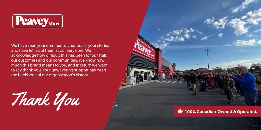 Announcement posted to Peavey Mart's social media channels on Jan. 28, 2025. 
