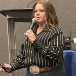 Farm management consultant Karlene Yakemchuk outlines the steps producers should take before hiring someone to prepare their grant applications. The presentation was part of Farming Forward, a Farmfair International event focused on young farmers.