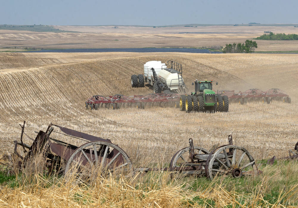 Hilly fields like those the Prairie pothole region are at particular risk for developing eroded knolls. 