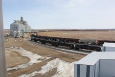 A view of Ceres Global Ag&#8217;s Northgate, Sask. facility as seen from its fertilizer shed in 2018. (Grainews photo by Lisa Guenther)
