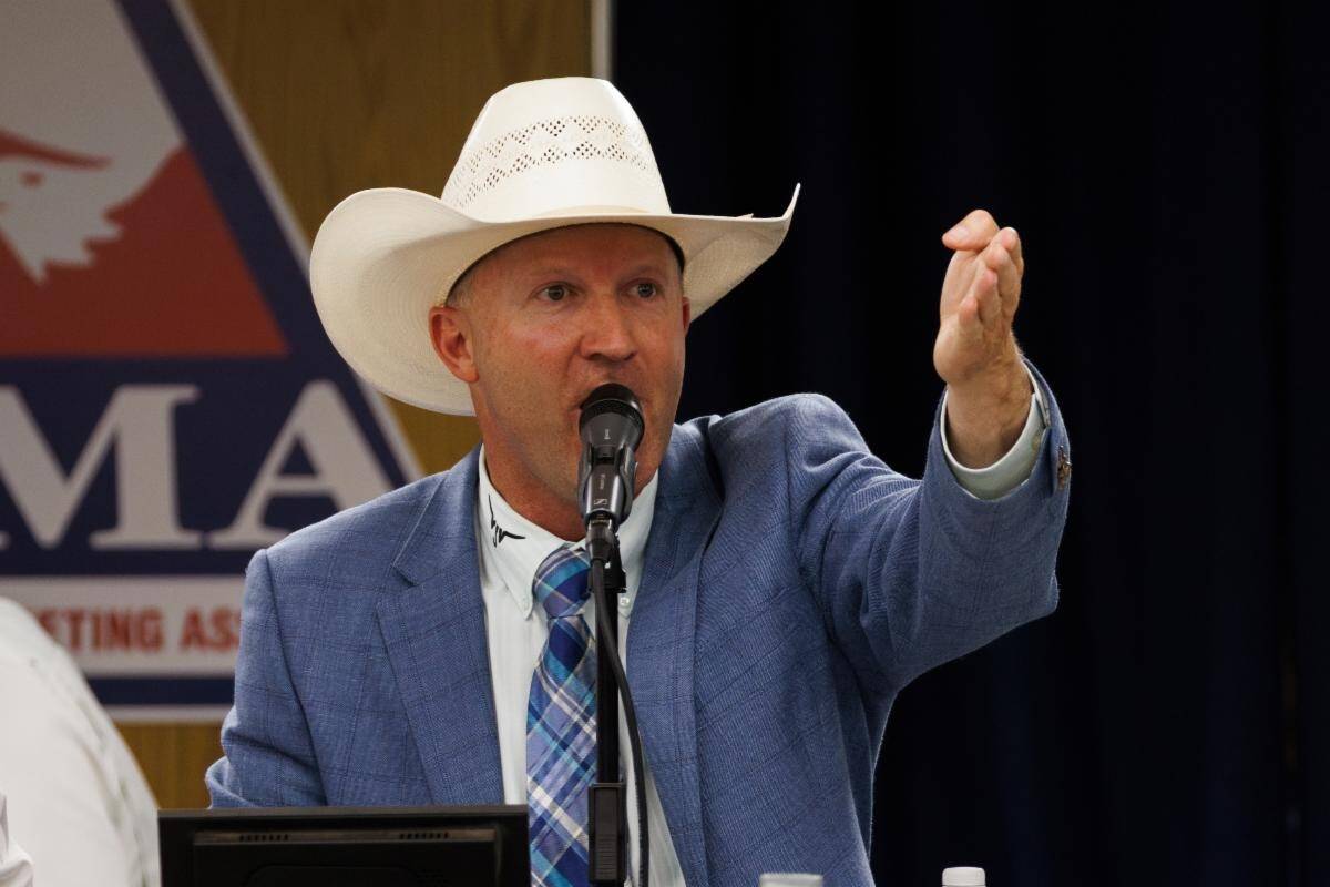 Dean Edge, an auctioneer from Rimbey, won the World Livestock Auctioneer Championship in Dunlap, Iowa. He is the third Canadian to win the title.