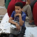 A charity distributes meals to Palestinians in Gaza City, Gaza on July 28, 2025. The UN report focused on chronic, long-term issues and did not fully reflect impacts of acute crises brought on by specific events, such as war in Gaza.
Photo by Omar Ashtawy via Reuters Connect
