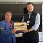 Olds College recognized Farm Credit Canada as the 2025 Partner of the Year As part of the ceremony, held July 29 at AgSmart, Todd Ormann, Vice-president of External Relations and Extension at Olds College, presented the award to Todd Klink, Farm Credit Canada Executive vice-president, Marketing and Affairs.
