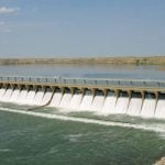 Bassano Dam on the Bow River in southern Alberta.