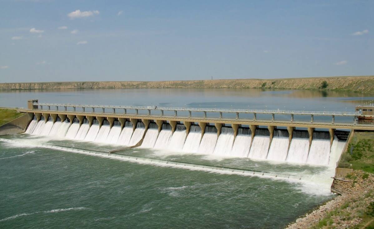 Bassano Dam on the Bow River in southern Alberta.