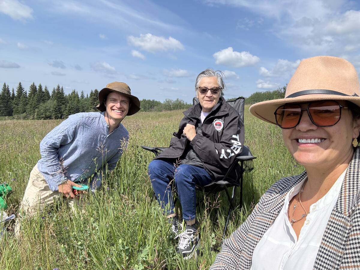 Luke Wonneck, a coordinating committee member with the Treaty Land Sharing Network, took Elder Alsena White and Lana Whiskeyjack, a nehiyawak (Cree) from Saddle Lake First Nation, accessing the land where Whiskeyjack picked berries with her grandmother over 50 years ago. Whiskeyjack said the experience made her very emotional.