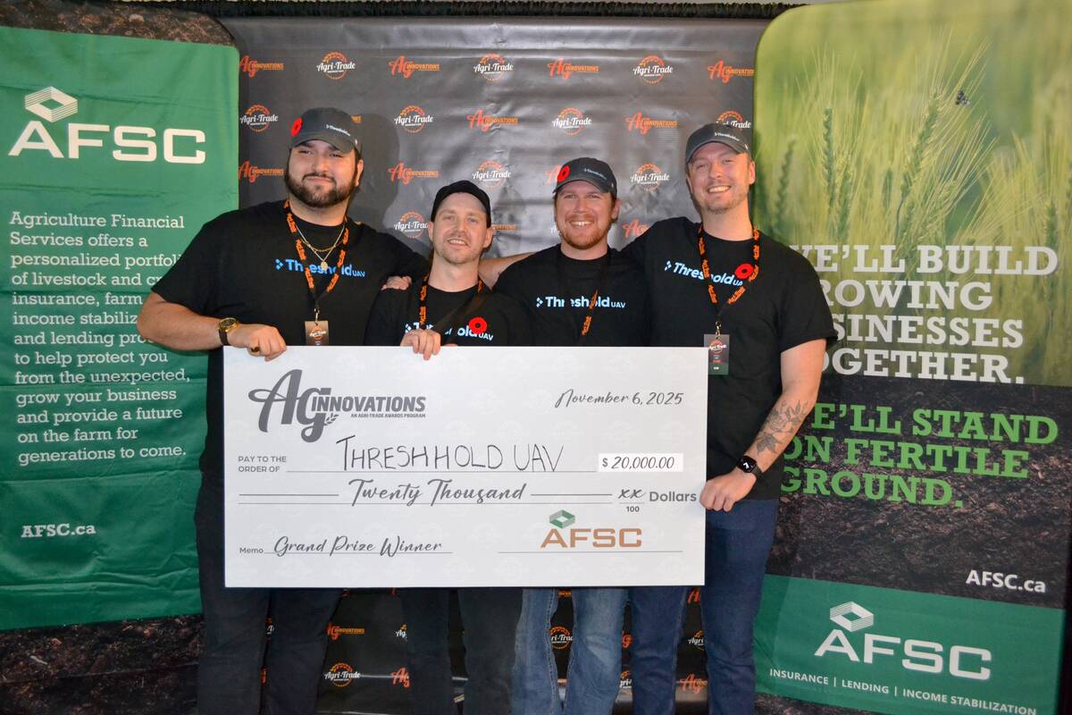 Threshold UAV, winners of Ag Innovation awards at Agri-Trade 2025. Photo: Zak McLachlan