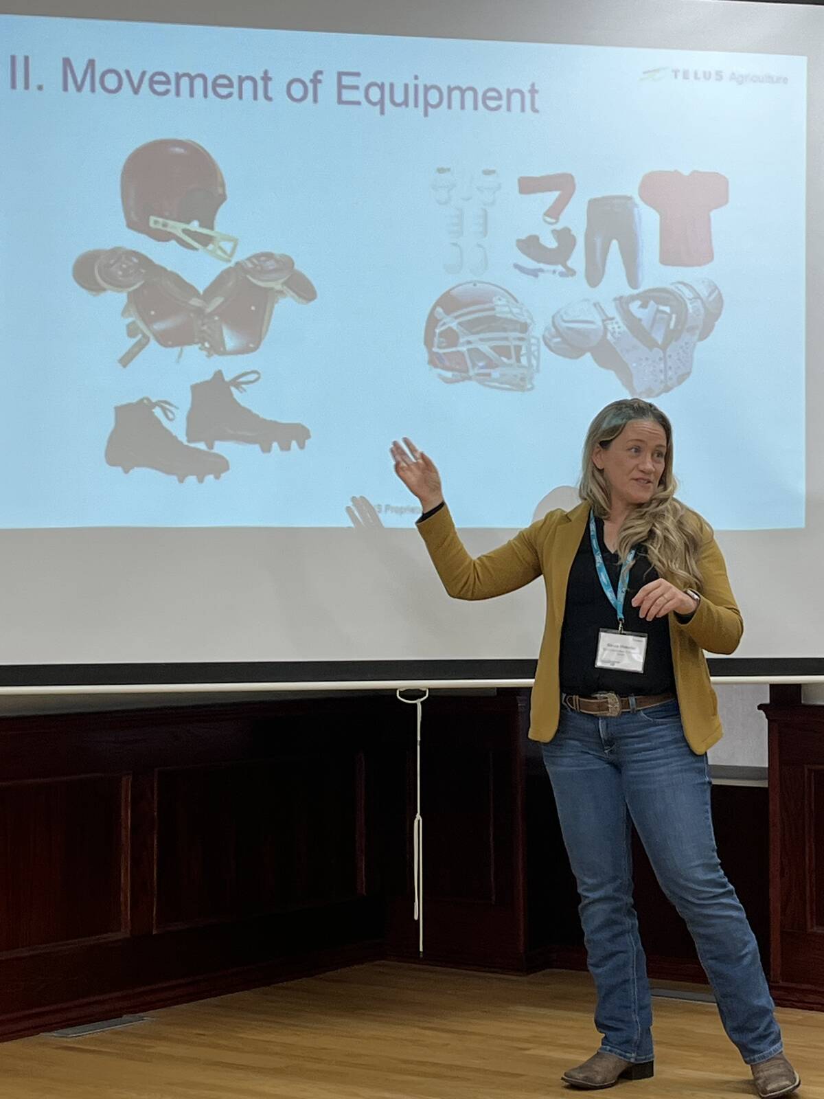 Dr. Alycia Webster of Telus Agriculture recently talked about biosecurity at the MNP Ag Connections Conference in Medicine Hat. Photo: Greg Price