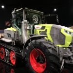Claas’ Axion 9.450 tractor on the show floor at Agritechnica 2025 in Hanover Germany on Nov. 10, 2025.  Photo: Greg Berg
