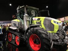 Claas’ Axion 9.450 tractor on the show floor at Agritechnica 2025 in Hanover Germany on Nov. 10, 2025.  Photo: Greg Berg