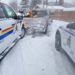 Police pursued a stolen vehicle in Steinbach in January 2024. A police vehicle was rammed during the incident. Photo: RCMP