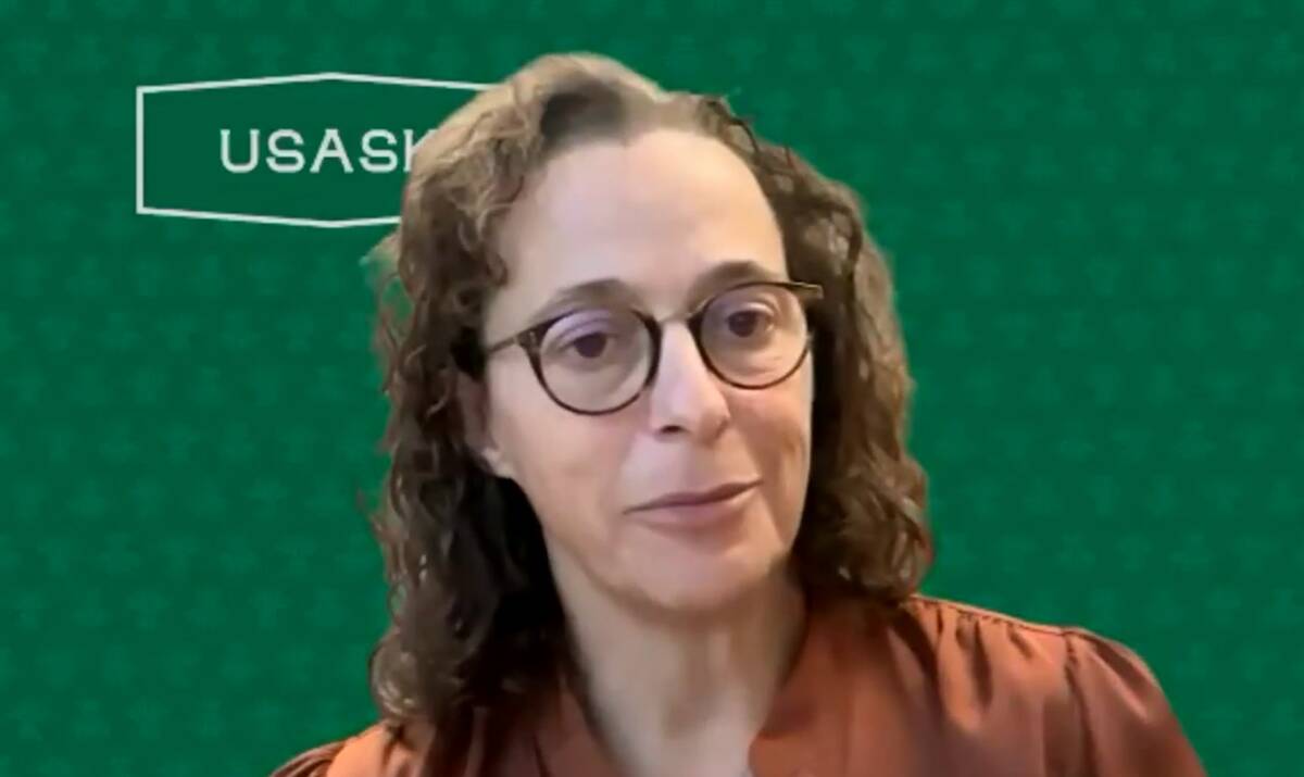 Angela Bedard, dean of the College of Agriculture and Bioresources at the University of Saskatchewan. Photo: Screen capture/CAPI